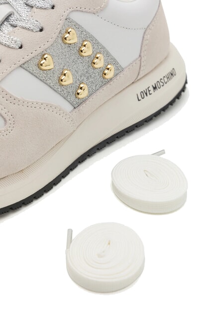 DUNE 30 Baskets à clous en forme de coeur blanc/argent10 - Chaussures Femme