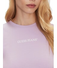 GUESS JEANS SLIM LOGO T-shirt extensible coupe slim fleur lilas - T-shirt - 3