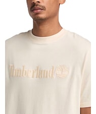 TIMBERLAND EMBROIDERY TONAL T-shirt en cotton fum&eacute;e blanche - T-shirt - 3