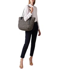 BORBONESE LA NIDO SHOPPER LARGE Sac à bandoulière OP / NATUREL / NOIR - Sacs pour Femme - 6