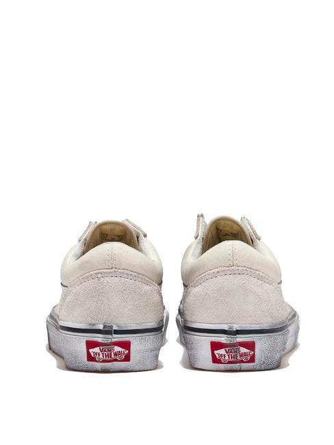 UA OLD SKOOL  Baskets en cuir stressé blanc/blanc - Chaussures unisexe