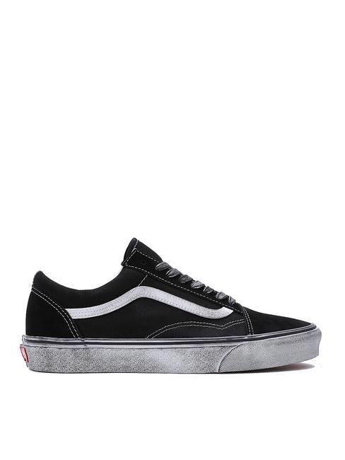 UA OLD SKOOL  Baskets en cuir stressé noir/blanc - Chaussures unisexe