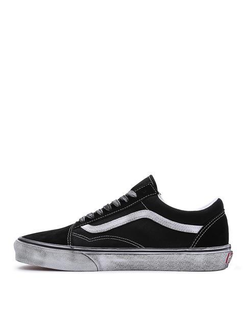 UA OLD SKOOL  Baskets en cuir stressé noir/blanc - Chaussures unisexe