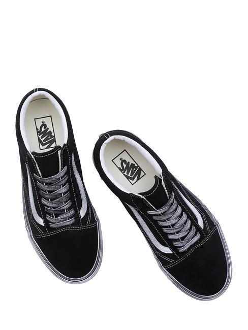 UA OLD SKOOL  Baskets en cuir stressé noir/blanc - Chaussures unisexe