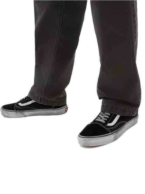 UA OLD SKOOL  Baskets en cuir stressé noir/blanc - Chaussures unisexe