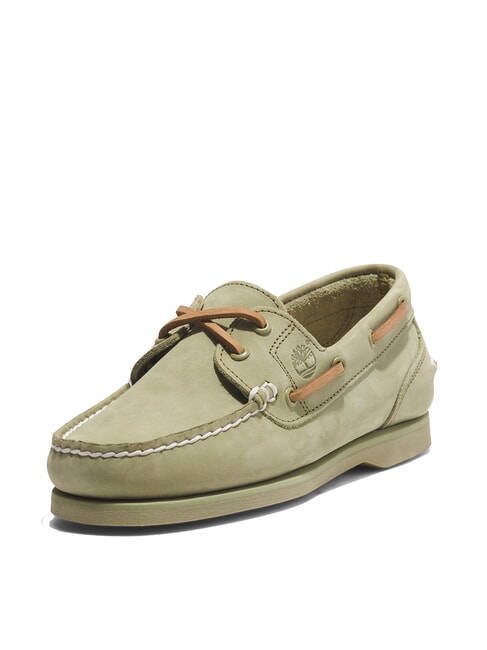 CLASSIC BOAT Chaussures bateau en daim vert clair - Chaussures Femme