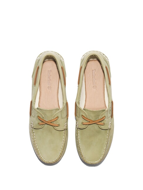 CLASSIC BOAT Chaussures bateau en daim vert clair - Chaussures Femme