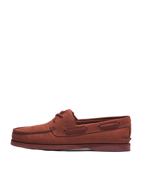 CLASSIC BOAT Chaussures bateau en daim nubuck rouge fonc&eacute; - Chaussures Homme