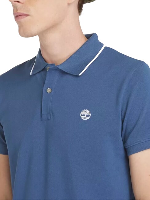 JACQUARD YD  Polo manches courtes denim foncé - chemise polo