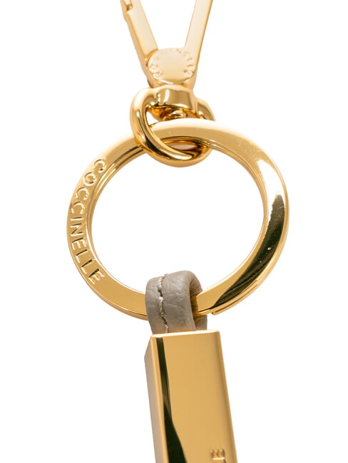 ESSENTIAL Porte-clés en cuir et métal taupe chaud - Porte-clés