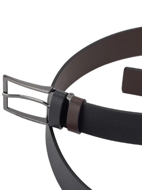 MODUS RESTYLING Ceinture réversible en cuir noir brun - Ceintures