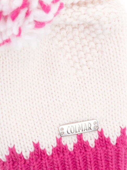 ARTHUR Bonnet avec pompon blanc-framboise - Bonnets