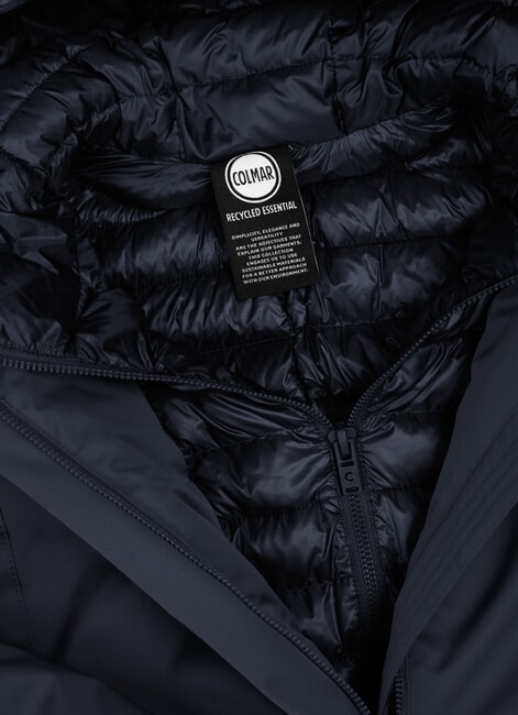 SURROUNDING Veste longue matelassée à capuche bleu marine - Vestes pour femmes