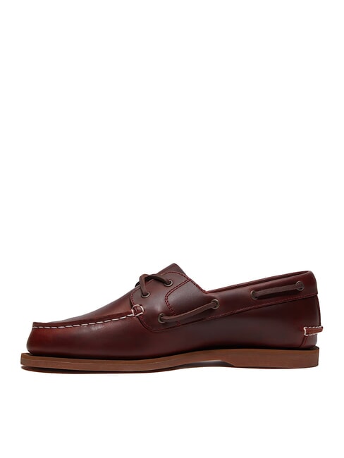 CLASSIC BOAT  Chaussures bateau en cuir bordeaux pleine fleur - Chaussures Femme