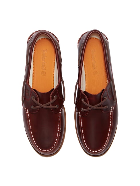 CLASSIC BOAT  Chaussures bateau en cuir bordeaux pleine fleur - Chaussures Femme