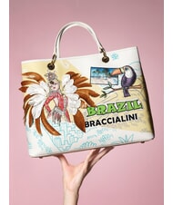 BRACCIALINI CARTOLINE Brazil Sac à main avec bandoulière multi - Sacs pour Femme - 4
