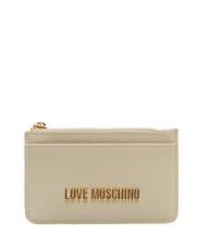 LOVE MOSCHINO METALLIC LOGO Porte-cartes plat avec porte-monnaie Ivoire - Portefeuilles Femme - 3