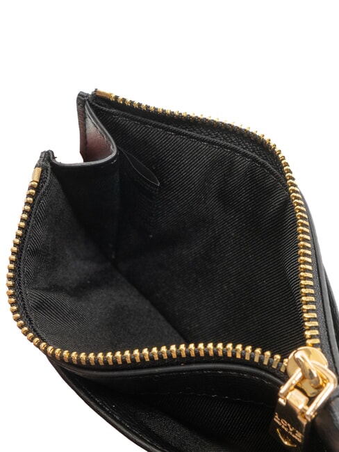 METALLIC LOGO Porte-cartes plat avec porte-monnaie Noir - Portefeuilles Femme