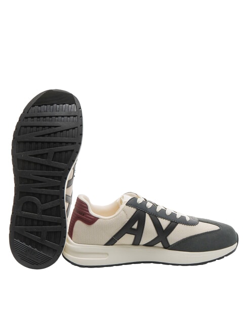 A|X LOGO Baskets blanc cass&eacute; + gris fonc&eacute; - Chaussures Homme
