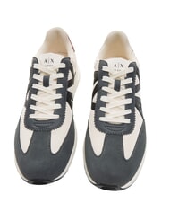 ARMANI EXCHANGE A|X LOGO Baskets blanc cass&eacute; + gris fonc&eacute; - Chaussures Homme - 5