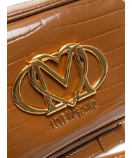 LOVE MOSCHINO CROCO PRINTED Sac bandoulière pour appareil photo chameau2 - Sacs pour Femme - 3