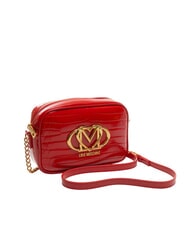 LOVE MOSCHINO CROCO PRINTED Sac bandouli&egrave;re pour appareil photo rouge - Sacs pour Femme - 2