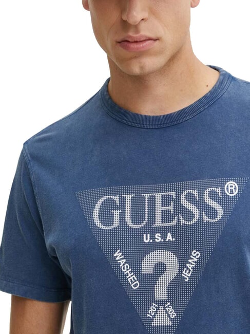 TRIANGLE T-shirt en coton avec imprimé fanion bleu - T-shirt