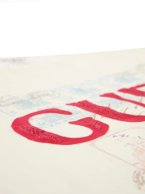 WORLD STAMPS T-shirt en coton blanc perle multi - T-shirt