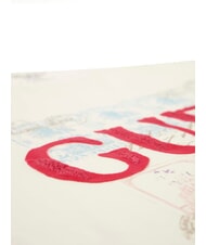 GUESS WORLD STAMPS T-shirt en coton blanc perle multi - T-shirt - 5