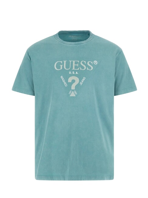 TRIANGLE T-shirt en coton avec imprimé bleu sarcelle doux - T-shirt