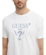 GUESS TRIANGLE T-shirt en coton avec imprimé blanc pur - T-shirt - 3