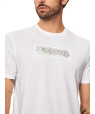 GUESS METALLIC LOGO T-shirt avec imprimé en relief blanc pur - T-shirt - 3