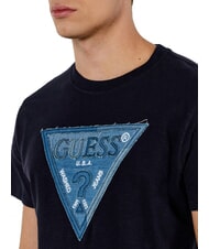 GUESS TRIANGLE T-shirt avec patch maxi logo jetbla - T-shirt - 3