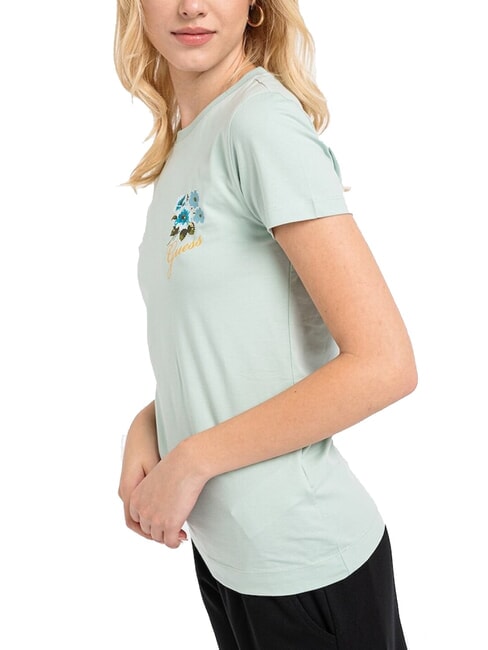 FLOWERS T-shirt extensible menthe douce - T-shirt