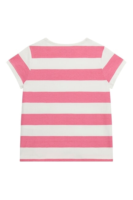 KIDS T-shirt rayé blanc et fuchsia st - Tee-shirt enfant