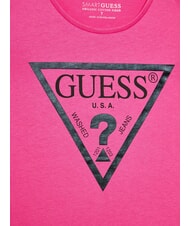 GUESS KIDS T-shirt avec logo triangulaire voyage rose - Tee-shirt enfant - 3