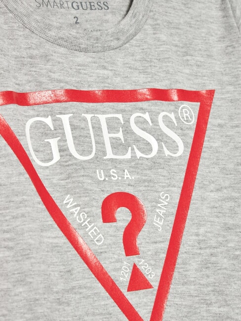 KIDS T-shirt en coton avec imprimé triangle gris chiné clair - Tee-shirt enfant