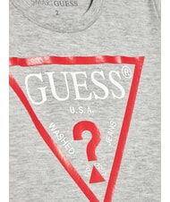 GUESS KIDS T-shirt en coton avec imprimé triangle gris chiné clair - Tee-shirt enfant - 3