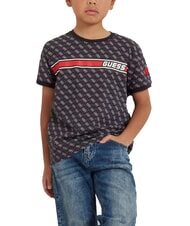 GUESS KIDS T-shirt avec logo intégral 4G 4g aop noir de jais - Tee-shirt enfant - 4