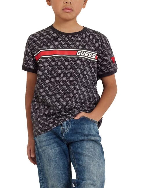 KIDS T-shirt avec logo int&eacute;gral 4G 4g aop noir de jais - Tee-shirt enfant
