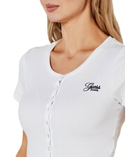 GUESS JEANS SL CN SNAP EMBRO  T-shirt blanc pur - T-shirt - 3