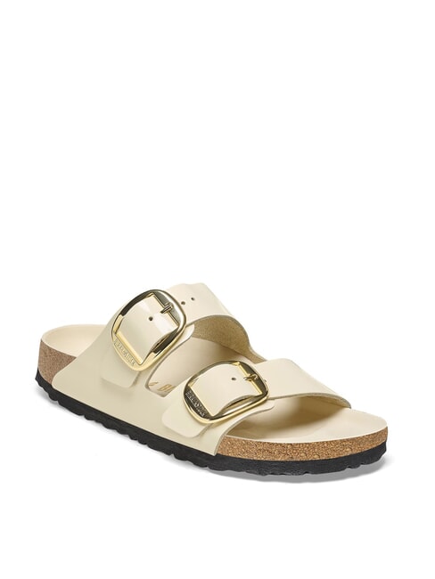 ARIZONA BIG BUCKLE  Sandales en cuir &eacute;cru brillant - Chaussures Femme