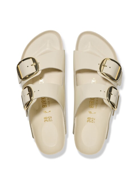 ARIZONA BIG BUCKLE  Sandales en cuir &eacute;cru brillant - Chaussures Femme