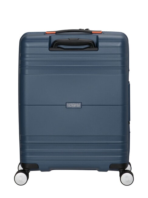HELLO CABIN Valise à roulettes extensible bleu marine/orange - Valises cabine