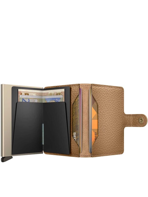 PEBBLE  Portefeuille en cuir martel&eacute; cappuccino - Portefeuilles Femme