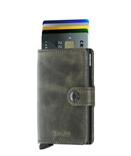 SECRID VINTAGE  Portefeuille en cuir avec porte-cartes en aluminium olive noire - Portefeuilles Homme - 3