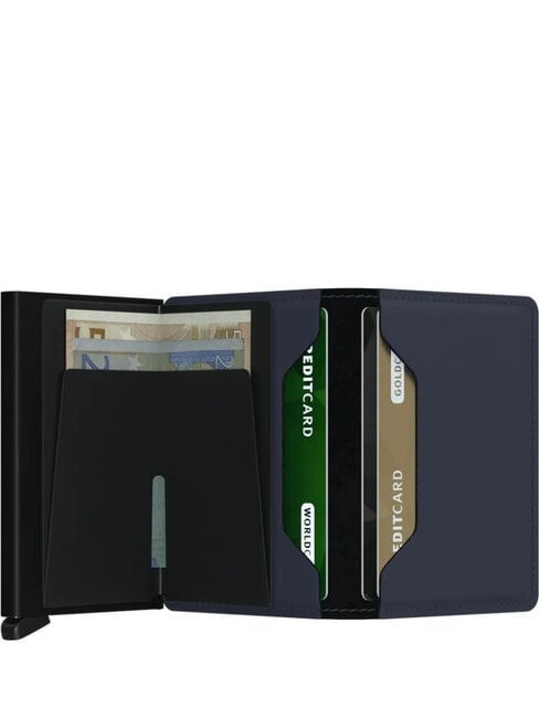 MATTE Portefeuille fin en cuir bleu nuit - Portefeuilles Homme