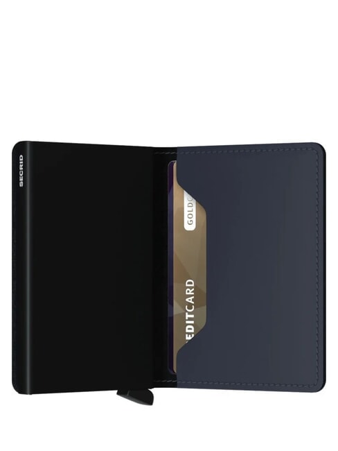 MATTE Portefeuille fin en cuir bleu nuit - Portefeuilles Homme