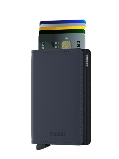 MATTE Portefeuille fin en cuir bleu nuit - Portefeuilles Homme