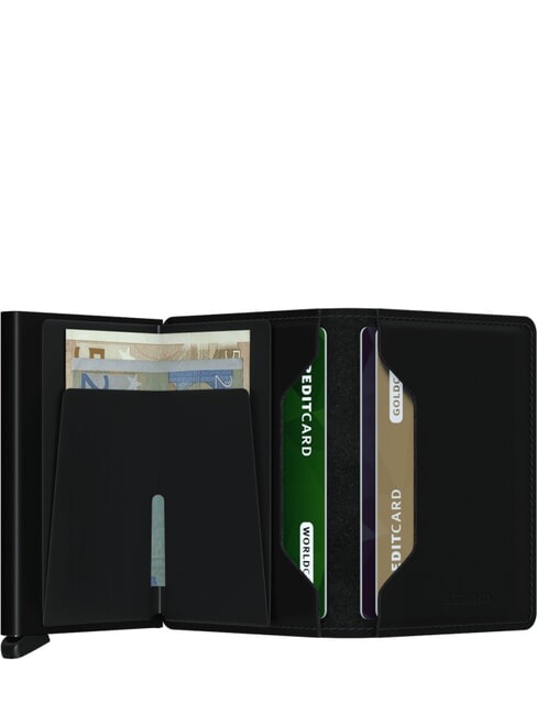 MATTE Portefeuille fin en cuir noir - Portefeuilles Homme